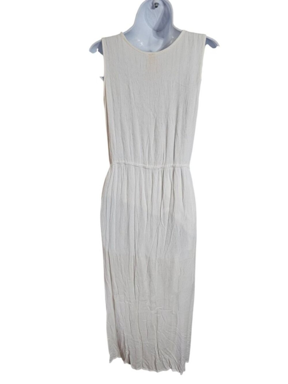 Magic Women M Maxi Dress White Blue Embroidered Cotton Boho Investment Essential - Picture 3 of 6